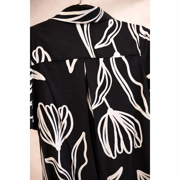 Rachel Zoe Black & White Abstract Tulip Dress With Pockets - Picture 4 of 4